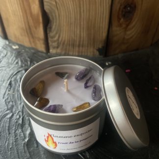 Bougies Fruits de la passion oeil-de-tigre et améthyste