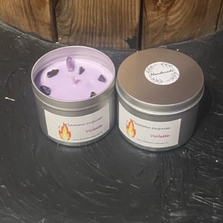 Bougies Violette Améthyste et Oeil-de-tigre