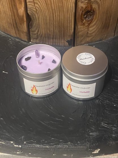 Bougies Violette Améthyste et Oeil-de-tigre