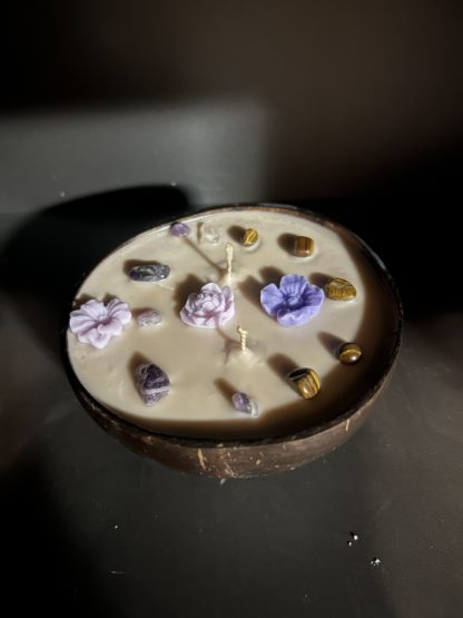 Bougie œil-de-tigre noix-de-coco