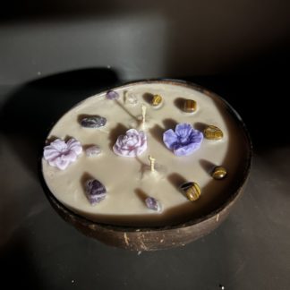Bougie œil-de-tigre noix-de-coco